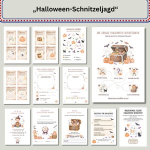 Schnitzeljagd Halloween Kinder | Schatzsuche 5–8 Jahre | 26 Seiten PDF zum Ausdrucken | Halloween Partyspiel | Hinweiskarten #schnitzeljagd halloween #schnitzeljagd 4 5 6 7 8 jahre #halloween spiele kinder