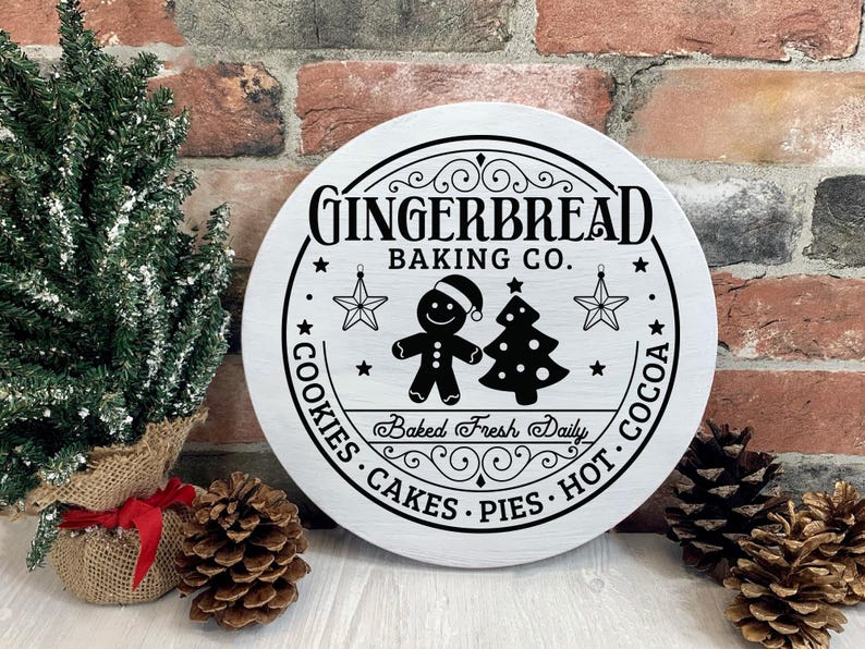 Christmas Round Sign SVG Bundle: Xmas Door Hanger Decor Designs (cricut ...
