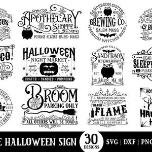 Halloween Vintage Sign SVG Bundle: Spooky Farmhouse Decor Designs (Cricut & Silhouette File)