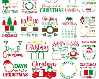 Christmas Countdown SVG Bundle: Xmas Tree Advent Calendar Cut files