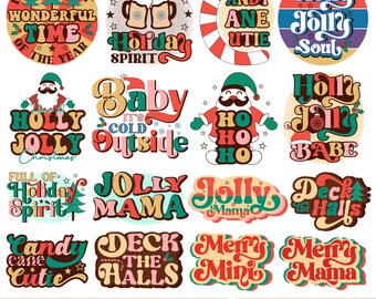 Retro Christmas Bundle PNG: Funny Holiday T-shirt Sublimation Designs