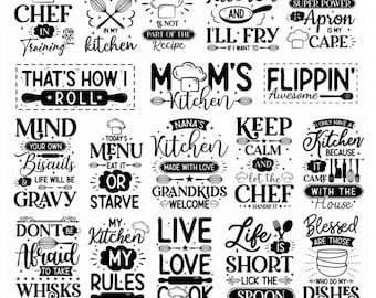 Funny Kitchen Sign SVG Bundle: Wall Decor Plaque Designs for Cricut and Silhouette