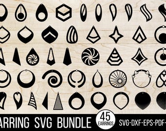 Earring SVG Bundle: Laser Cut Teardrop Jewelry Cut Files for Glowforge