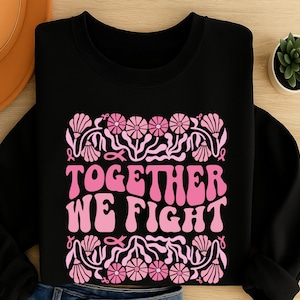Boho Floral Breast Cancer SVG Bundle: Pink Abstract Flowers Coquette Bow Awareness Ribbon Designs image 9