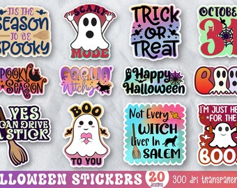 Halloween Stickers PNG Bundle: Spooky planner, Scrapbook Sticker Designs (Printables)
