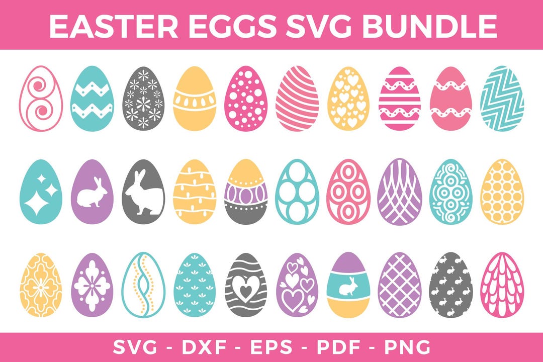 Easter Egg SVG Bundle: Hand Drawn Egg Clip Art, Silhouette Vector Files ...