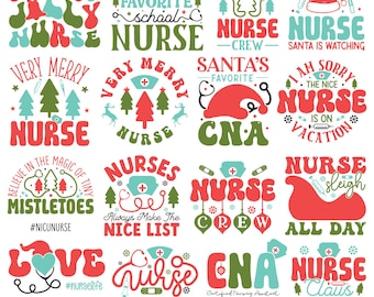 Nurse Christmas SVG Bundle: Xmas Stethoscope T-shirt Designs for Cricut & Silhoutte