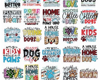 Dog PNG Bundle: Dog Lover Quotes & Sayings, Puppy Shirt Sublimation Designs