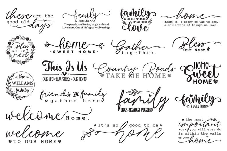 Family Sign SVG Bundle: Door Hangers, Home Decor Cut Files for Cricut ...