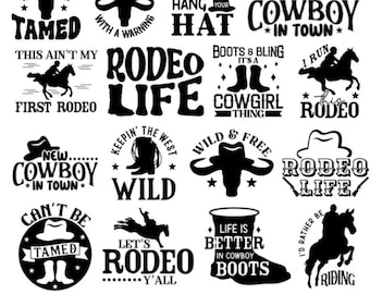 Western SVG Bundle: Cowboy Cowgirl Quotes, Country Life Cut Files for Cricut