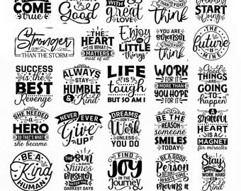 Inspirational Quotes SVG Bundle: Motivational, Affirmation, Positive Cut Files for Cricut & Silhouette