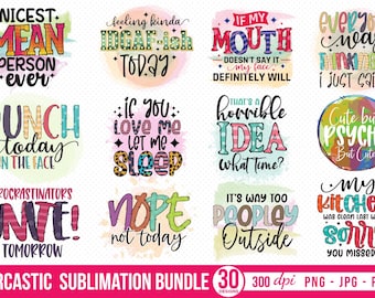 Sarcastic PNG Bundle: Sarcasm, Funny Quotes T-shirt Sublimation Designs