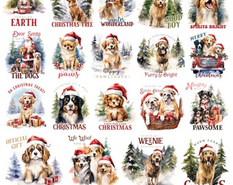 Funny Christmas Dog PNG Bundle: Festive Pet Shirt Sublimation Designs