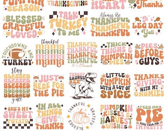 Retro Thanksgiving SVG Bundle: Turkey t-shirt designs for Cricut & Silhouette
