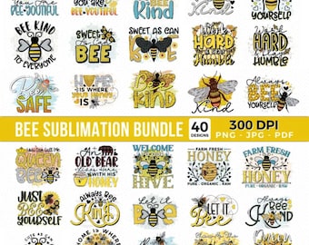Bee PNG-bundel: grappige honingbijcitaten, honingraat, hommelsublimatieontwerpen
