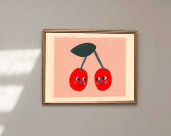 Cherries - Kids Wall Art Print – Nursery & Playroom Decor