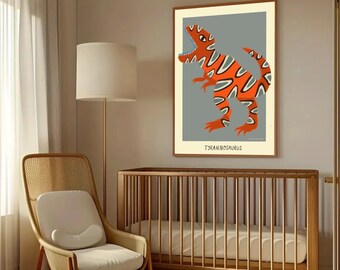 T-Rex – grafika ścienna dla dzieci – wystrój pokoju dziecięcego i zabaw