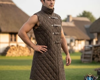 Middeleeuws gewatteerd vest – gewatteerd wapendoublet, LARP-pantserjas, renaissancekostuum, Vikingtuniek, cosplay-outfit