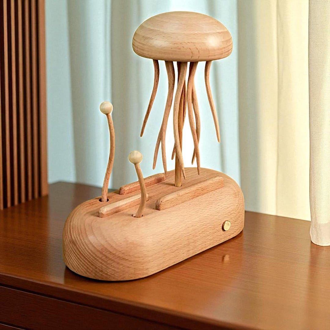 Jellyfish Wooden Automaton Sculpture • Ocean Inspired Kinetic Art ...