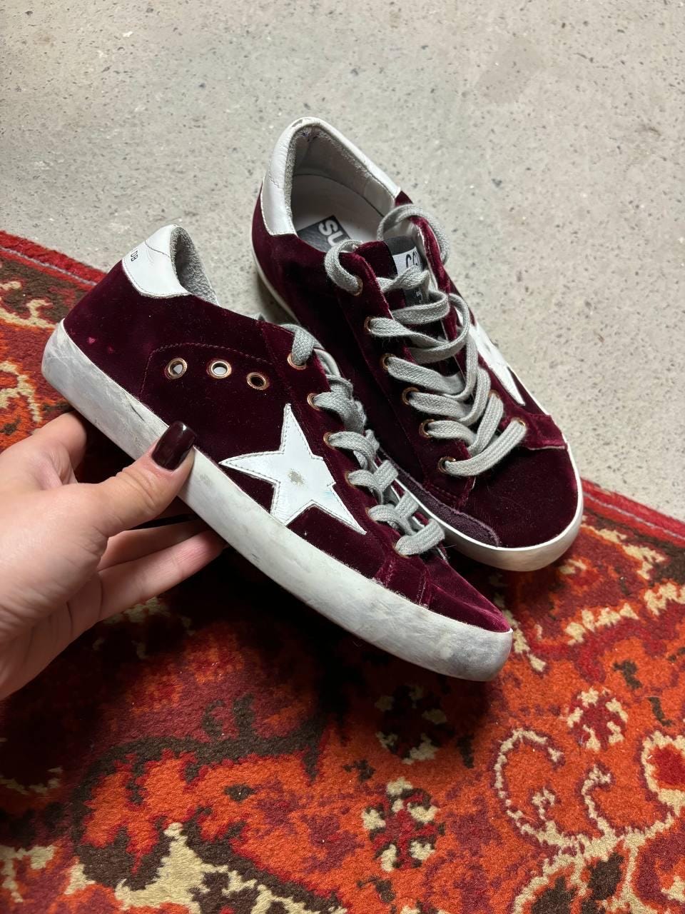 Garnet Furniture Red Velvet Golden Goose Sneakers GOLDEN GOOSE May