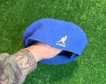 Czapka wełniana vintage y2k Kangol Czarna wełniana czapka