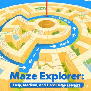 Maze Explorer (PDF): Easy, Medium, and Hard Brain Teasers