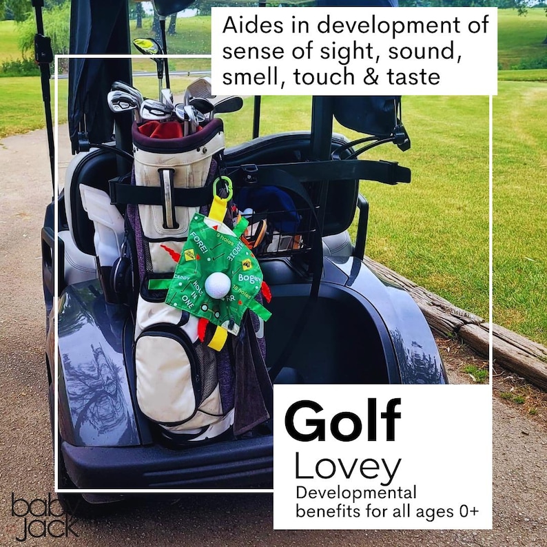 Golf Lovey Sensory Blanket: Baby Jack & Co. Sports Tag Toy image 3