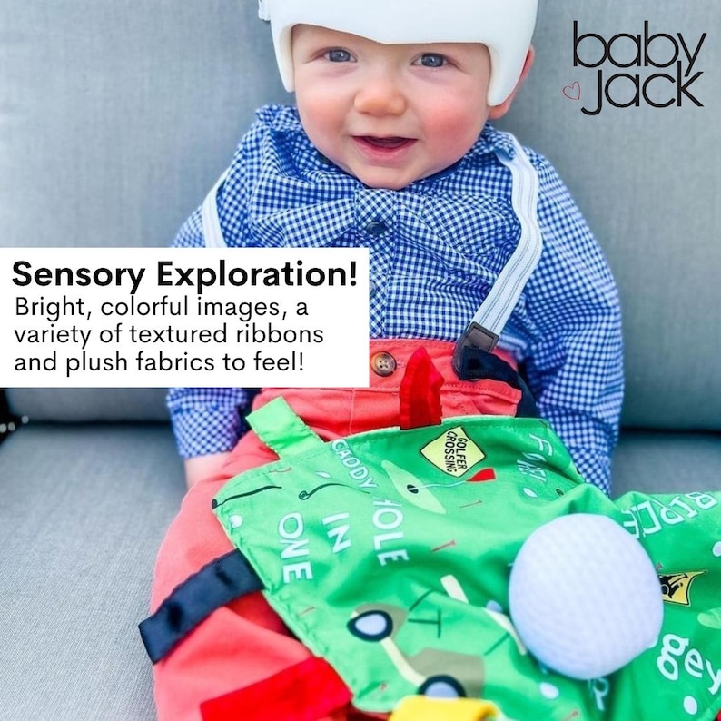 Golf Lovey Sensory Blanket: Baby Jack & Co. Sports Tag Toy image 4