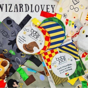 Baby Jack & Co Wizard Lovey Collection Sensory Tag Toys for Babies - Baby Crinkle Toys - Learn Shapes and Colors - BPA Free w/ Stroller Clip