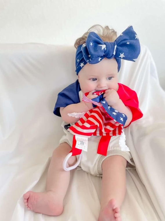 American Flag Military TAG Blanket Lovey (no Loops) Baby by