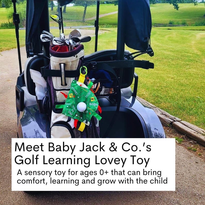 Golf Lovey Sensory Blanket: Baby Jack & Co. Sports Tag Toy image 2