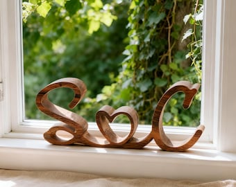 Couples Initials Sign | Personalized Wooden Name Sign | Valentine’s or Wedding Gift