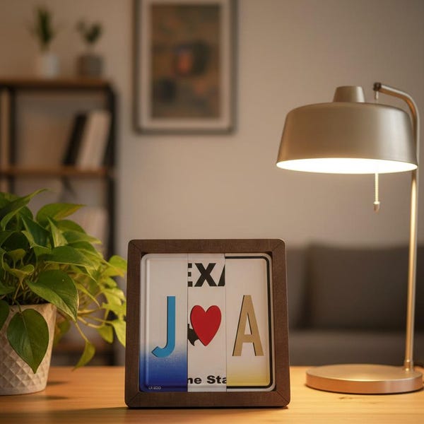 Personalized License Plate Sign Anniversary Gift Wedding Valentine Gift for Him Her