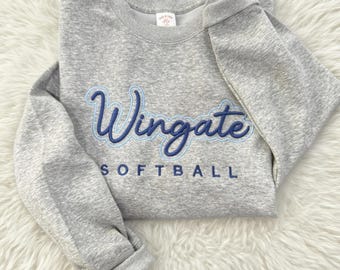 Custom 3D Puff Embroidered Sweatshirt | Personalized School Mascot Crewneck