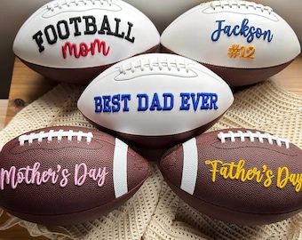 Personalized Embroidered Football | Football Dad Gift | Custom Keepsake Ball from Kids
