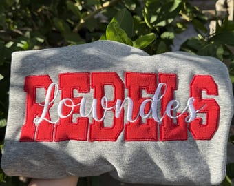 Custom Appliqué Patch Sweatshirt | Personalized Varsity Letter Crewneck | Game Day Gift