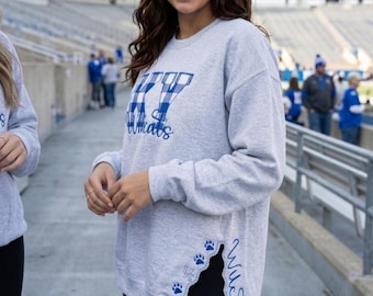 Custom Embroidered Game Day School/Team Spirit Sweatshirt | Personalized Mascot Embroidered Crewneck