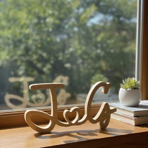 Letrero con iniciales de pareja / Letrero de madera personalizado con nombre / Regalo de San Valentín o de boda Wood