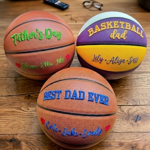Personalized 3D Embroidered Basketball | Basketball Dad Gift | Fathers Day Keepsake Ball