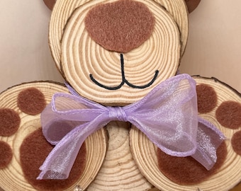 Handmade wooden bear decoration | Cute wooden bear | Nursery decor | Baby gift | Natural decor | Personalizable | Gift idea