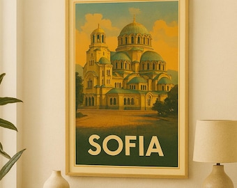 Sofia Bulgaria Travel Poster: Vintage Balkan City Art (Digital Download)