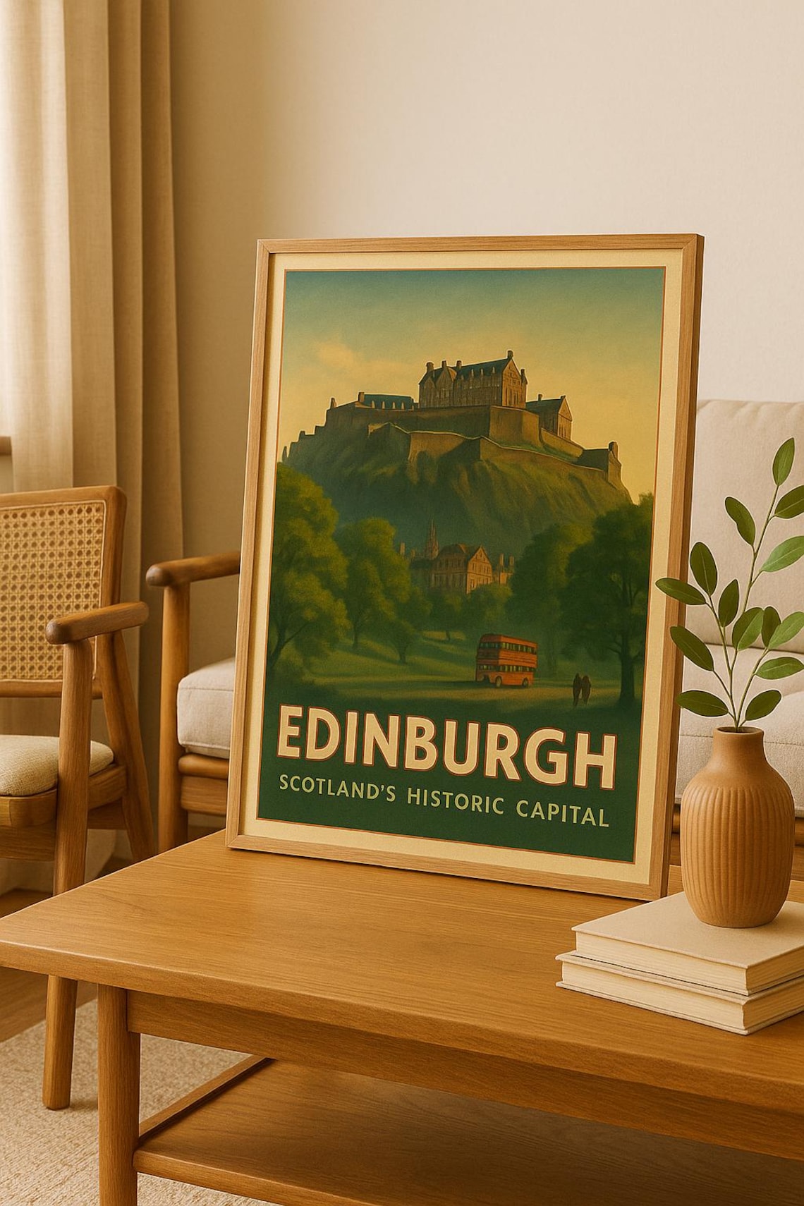 Edinburgh Scotland Vintage Travel Poster: Retro UK City Art (digital ...
