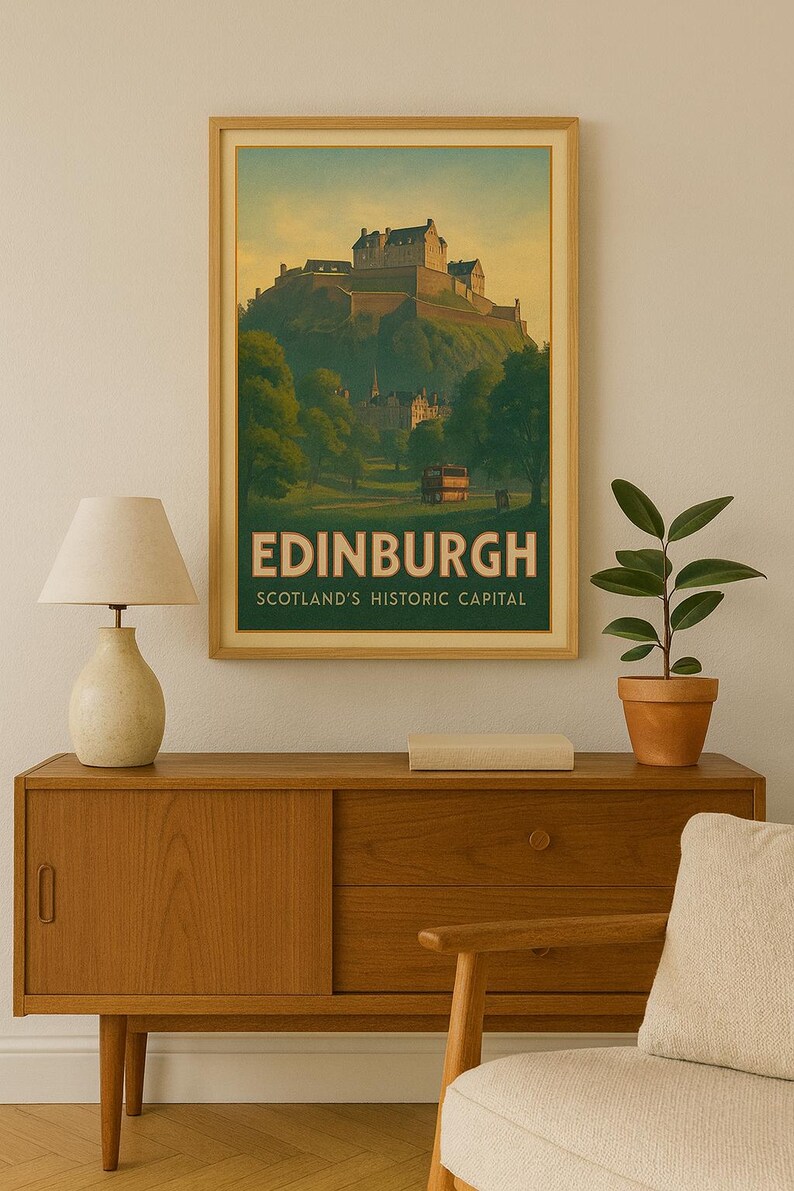 Edinburgh Scotland Vintage Travel Poster: Retro UK City Art (digital ...