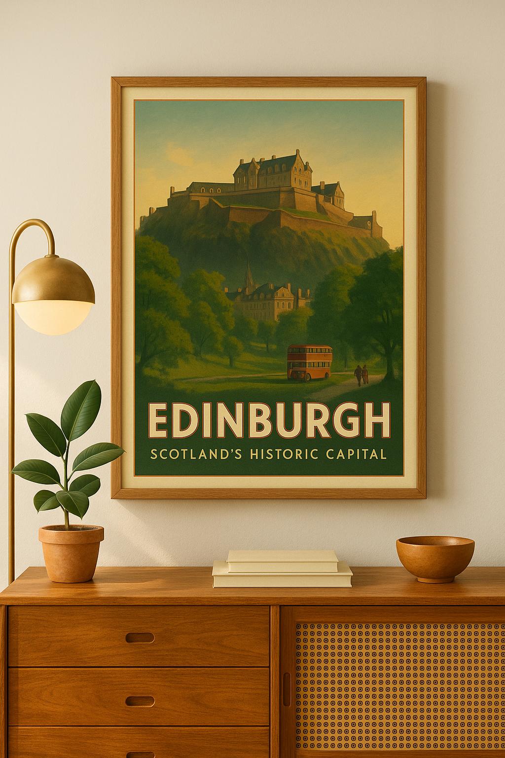 Edinburgh Scotland Vintage Travel Poster: Retro UK City Art (digital ...