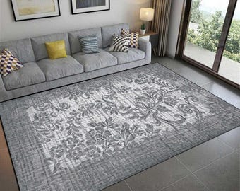 Floral Rug: Non-Slip, Machine Washable