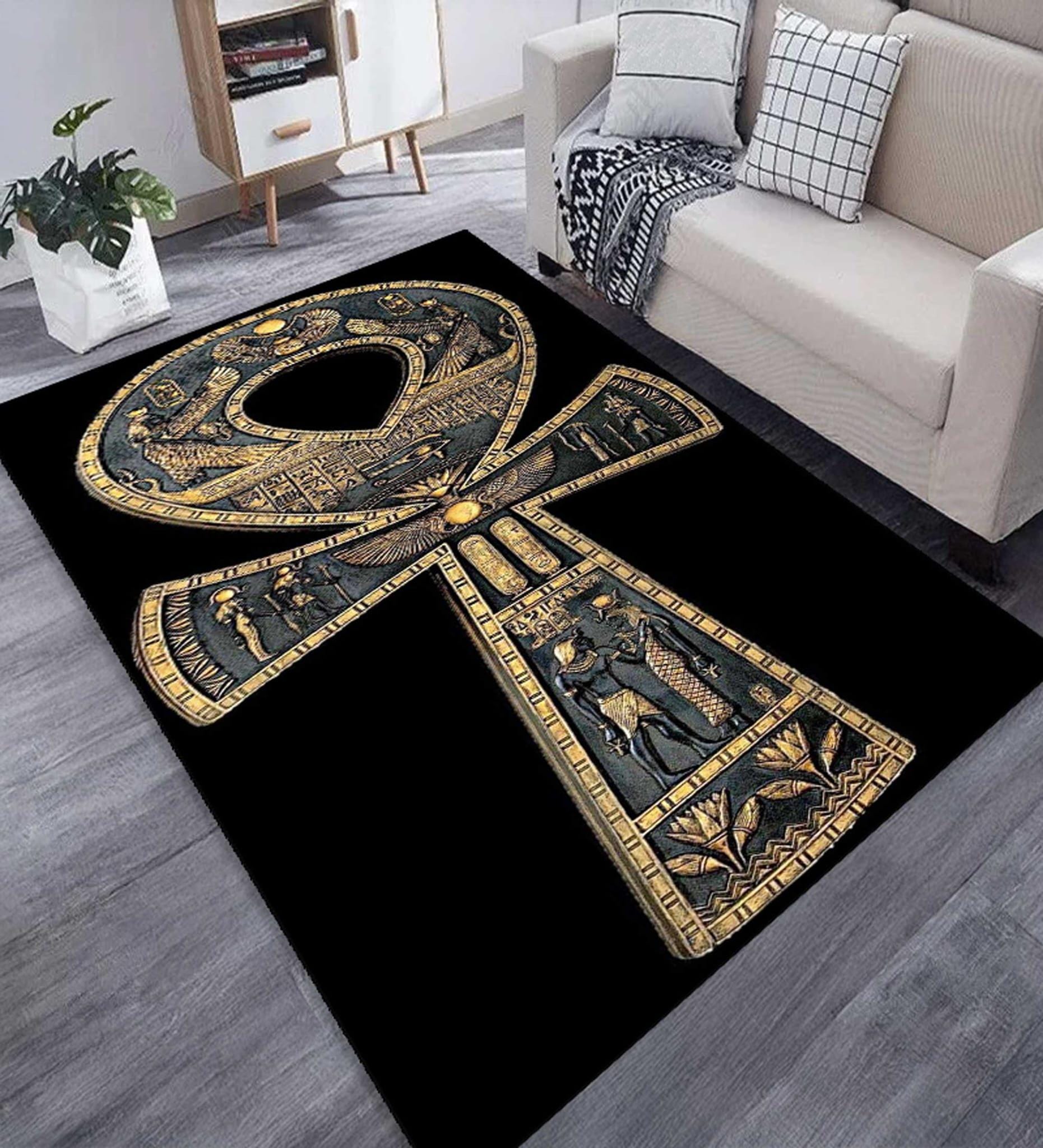 Egyptian Ankh Symbol Rug, Mystical Occult Floor Decor, Non-slip - Etsy