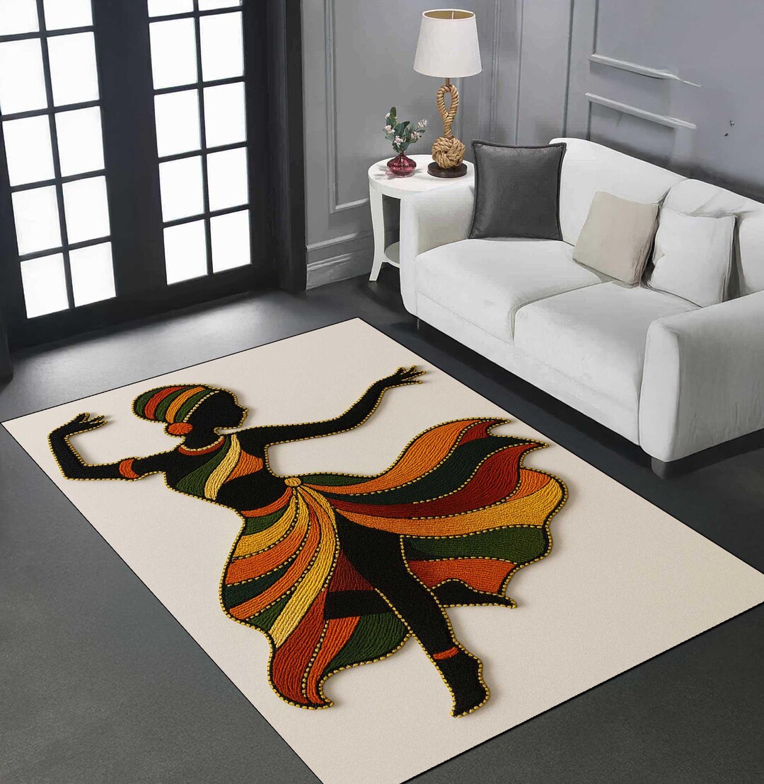 Africa Map Queen Digital Print Rug, Ethnic Home Decor, Non-slip - Etsy