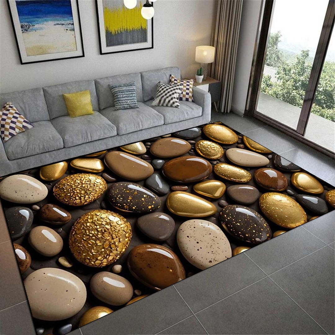 Digital Rug Design,printable Floor Art, Nature Inspired Rug,zen Stone ...