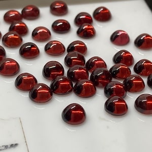5 MM Natural Red Garnet Round Cabochon | Round Calibrated Cab Gemstone | Loose Garnet Cab | Jewelry Making Supply | Select Quantity