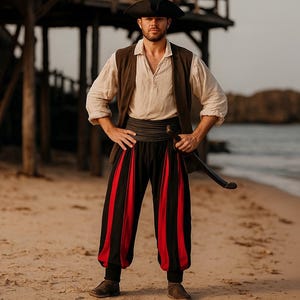 Renaissance Festival Pirate Pants, Medieval Ren Fair Viking Pants, Vintage Wide Leg Pants, Larp Cosplay Costume Pants, Aesthetic Harem Pants